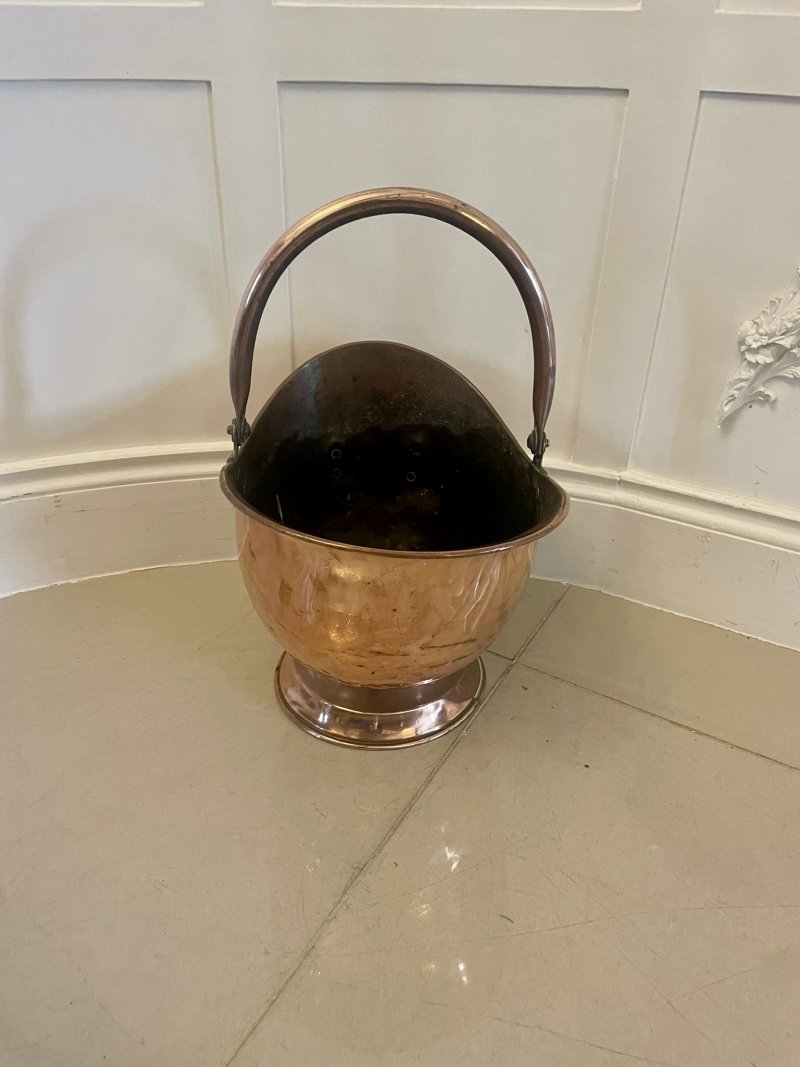 Antique George III Quality Copper Coal Scuttle - Image 7